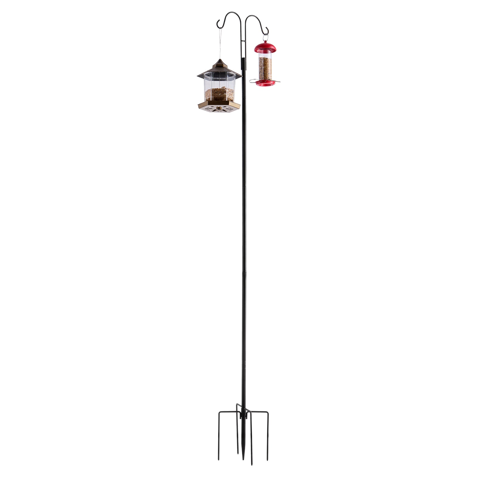 Double Shepherds Hook 8 Pack 76 Inch Heavy Duty Bird Feeder Pole_voghion.com